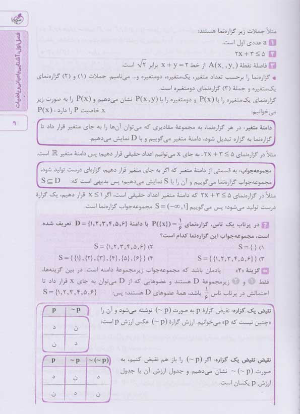 فهرست کتاب جمع بندی گسسته و آمار و احتمال جامع کنکور خیلی سبز