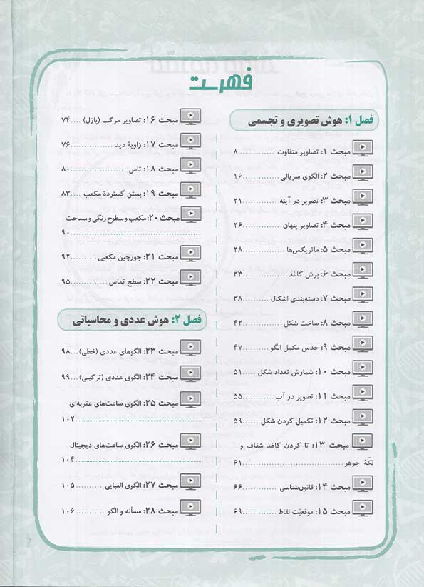 فهرست کتاب نیترو جامع هوش پویش